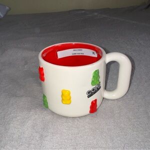 Haribo Core home White Gummy Bear Ceramic Mug with Red Interior NWT